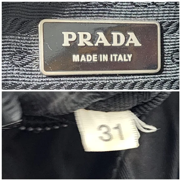 PRADA Tessuto Nylon/ Leather Shoulder Bag Black